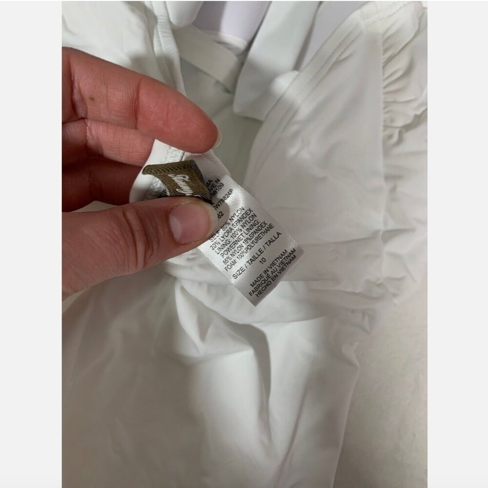 NWT Tommy Bahama Pearl‎ One Shoulder U Ring One Piece Swimsuit White [SZ 10 ] - Picture 9 of 10